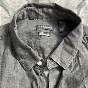 Van Heusen Men's Slim Fit Gray Button-Down Shirt